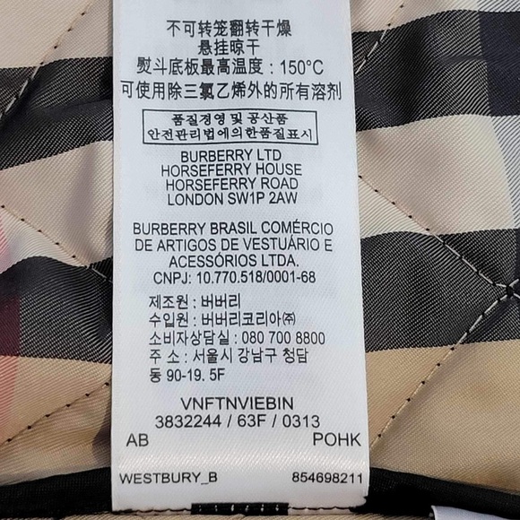 Burberry Quilted Field Coat Black Nova Check Button Front Womens XS Youth 12 - Picture 6 of 16